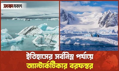 ইতিহাসের সর্বনিম্ন পর্যায়ে অ্যান্টার্কটিকার বরফস্তর