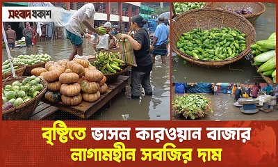 বৃষ্টিতে ভাসল কারওয়ান বাজার, লাগামহীন সবজির দাম