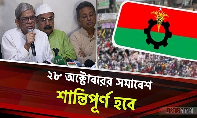 ২৮ অক্টোবরের সমাবেশ শান্তিপূর্ণ হবে : মির্জা ফখরুল