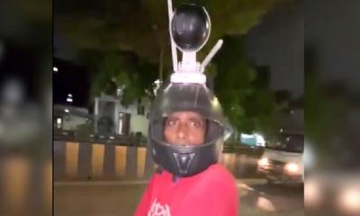 হেলমেটে সিসি ক্যামেরা লাগিয়ে ঘুরছেন যুবক, ভিডিও ভাইরাল