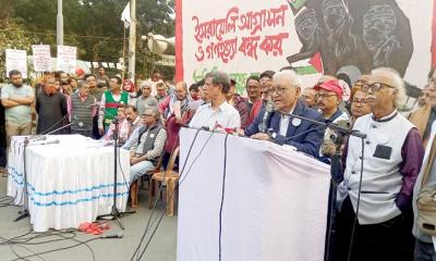 রাজধানীতে ফিলিস্তিন সংহতি কমিটির সমাবেশ ও মিছিল