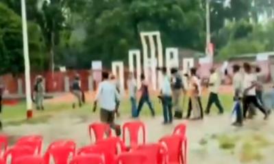 গোপালগঞ্জে এনসিপির সমাবেশ মঞ্চে ছাত্রলীগের হামলা