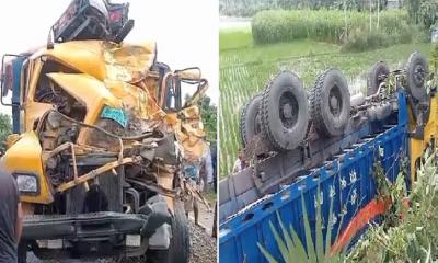 দুই ট্রাকের সংঘর্ষে হেলপার নিহত