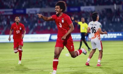 হামজার দুর্দান্ত গোলে এগিয়ে বাংলাদেশ