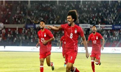 অভিষেক ম্যাচেই হামজার নজরকাড়া পারফরম্যান্স, ভুটানকে হারাল বাংলাদেশ