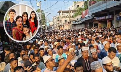 লক্ষ্মীপুরে মা-তিন মেয়ের জানাজা সম্পন্ন