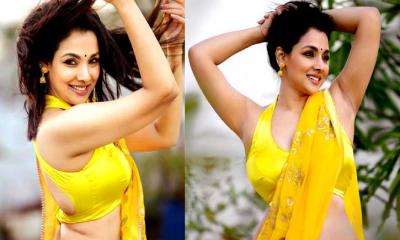 বাসন্তী শাড়িতে মুগ্ধতা ছড়ালেন  রুনা খান