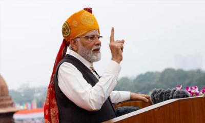 চার বছরের মধ্যে স্বাধীনতা দিবসে সংক্ষিপ্ত ভাষণ মোদির