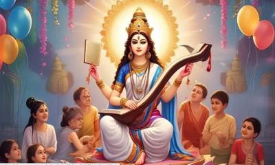 সরস্বতী পূজায় উৎসব যেভাবে পালন হয়