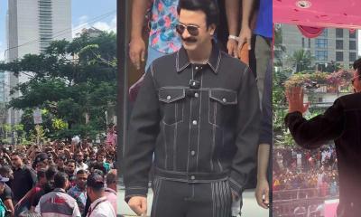 নতুন লুকে প্রকাশ্যে, শাকিবকে দেখতে বনানীতে শত শত দর্শকের সমাগম