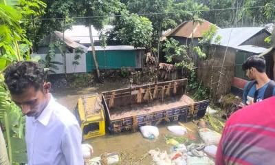 ইজিবাইককে সাইড দিতে গিয়ে গরুবোঝাই ট্রাক খাদে, নিহত ২