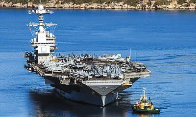 মার্কিন রণতরি জেরাল্ড আর ফোর্ডে ৩০ ঘণ্টা ধরে আগুন জ্বলেছে