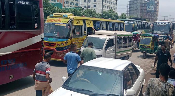 সাভারে ৯ কিলোমিটার এলাকাজুড়ে যানজট