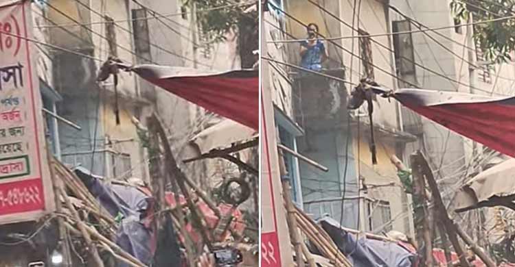 ভূমিকম্পে আরমানিটোলায় ভবন, ধসে পড়েছে একাংশ