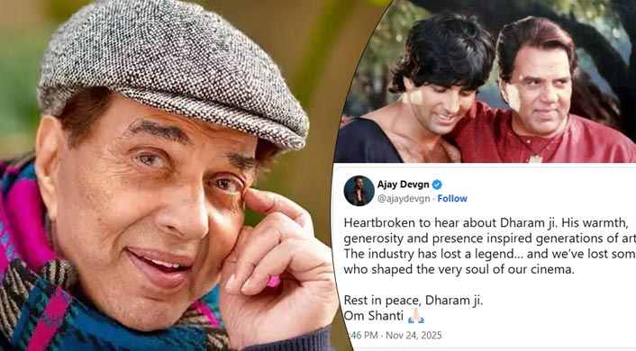 ধর্মেন্দ্রর প্রয়াণ, আবেগঘন পোস্ট করণ-অজয়-অক্ষয়দের