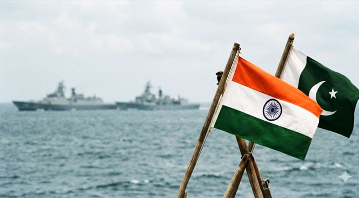 আরব সাগরে ভারত-পাকিস্তানের যুদ্ধজাহাজের সংঘর্ষ
