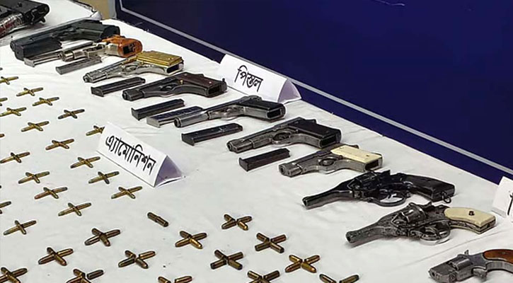 ১১টি বিদেশি পিস্তল, ৩৯৪টি গুলিসহ  গ্রেপ্তার দীপু রিমান্ডে