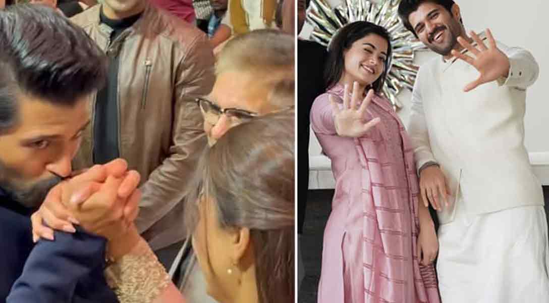 বিজয়ের হাতে চুম্বন, প্রকাশ্যে প্রেম নিবেদন রাশমিকার