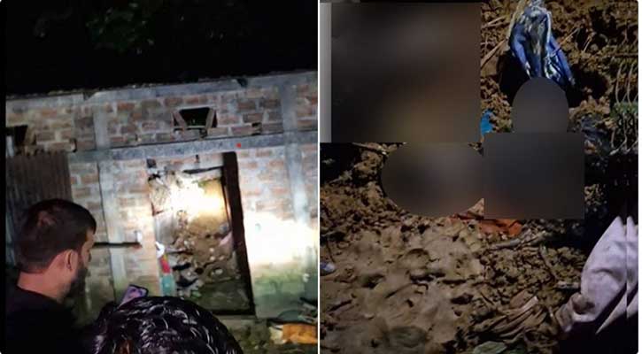 সিলেটে টিলা ধসে মাটিচাপায় প্রাণ গেল একই পরিবারের ৪ জনের