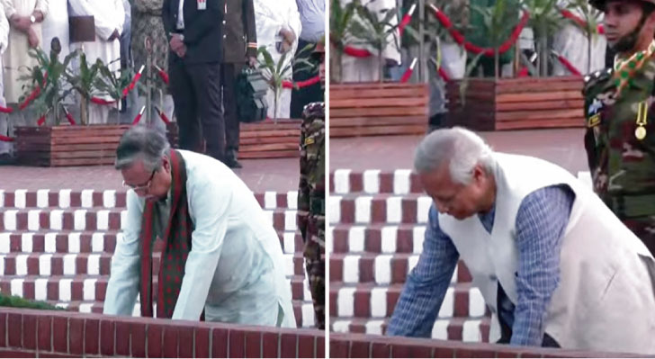 স্মৃতিসৌধে রাষ্ট্রপতি ও প্রধান উপদেষ্টার শ্রদ্ধা