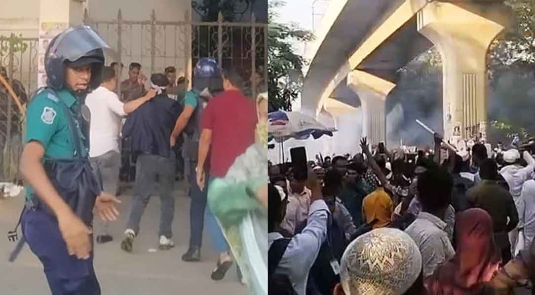 শাহবাগে পুলিশের লাঠিচার্জে প্রাথমিক বিদ্যালয়ের ১২০ শিক্ষক আহত