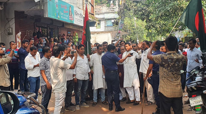 পুলিশের বাধায় যুবদলের র‌্যালি পণ্ড