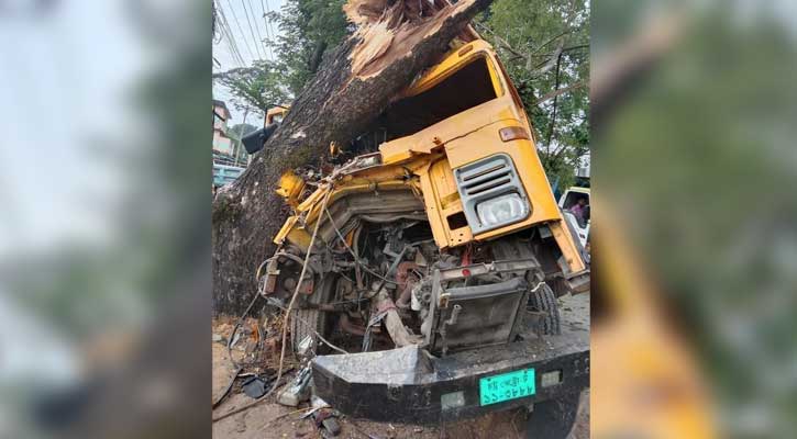গাছের সঙ্গে ট্রাকের ধাক্কায় নিহত ১