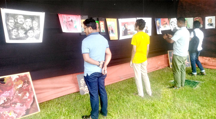 শিল্পীর তুলিতে শোকাবহ আগস্ট ও বঙ্গবন্ধু
