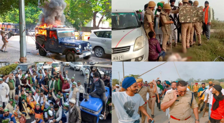 আন্দোলনরত কৃষকদের উপর গাড়ি তুলে দিলেন মন্ত্রীর ছেলে