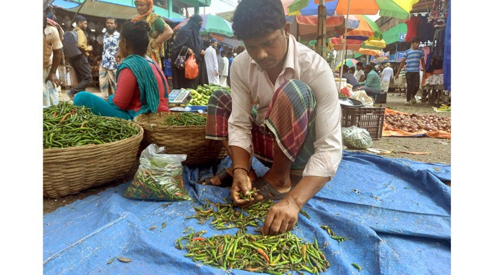 টানা বৃষ্টিতে লোকসানে সবজি ব্যবসায়ীরা