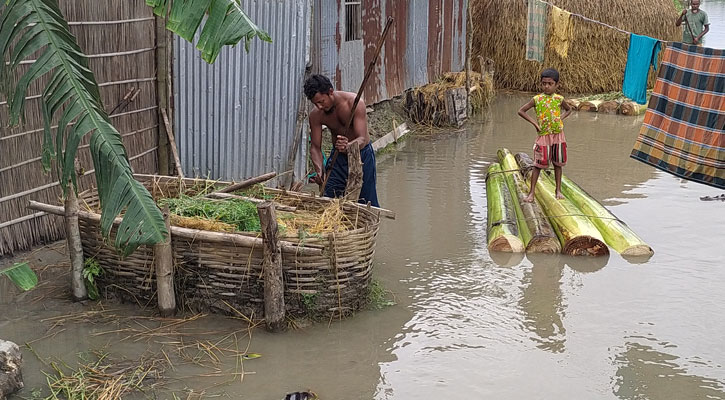 কুড়িগ্রামে কমতে শুরু করছে নদীর পানি, জনমনে স্বস্তি