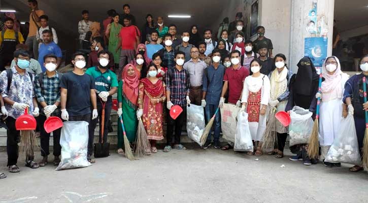 জবিতে ‘ক্লিন ক‍্যাম্পাস ক‍্যাম্পেইন’ উদ্বোধন