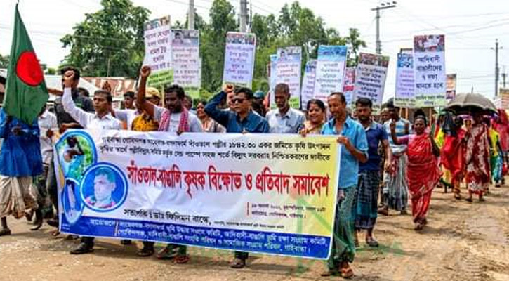 বিদ্যুতের দাবিতে সাঁওতাল-বাঙালি কৃষক বিক্ষোভ