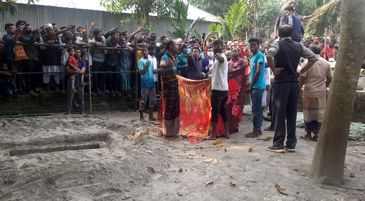 দাফনের ১২দিন পর শিশুর মরদেহ উত্তোলন