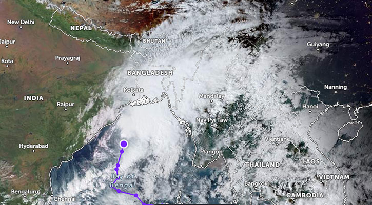রাতেই ঘূর্ণিঝড় ‘মিধিলি’তে রূপ নিতে পারে গভীর নিম্নচাপটি