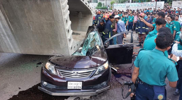 উত্তরায় গার্ডার পড়ে প্রাইভেটকারের ৫ যাত্রী নিহত